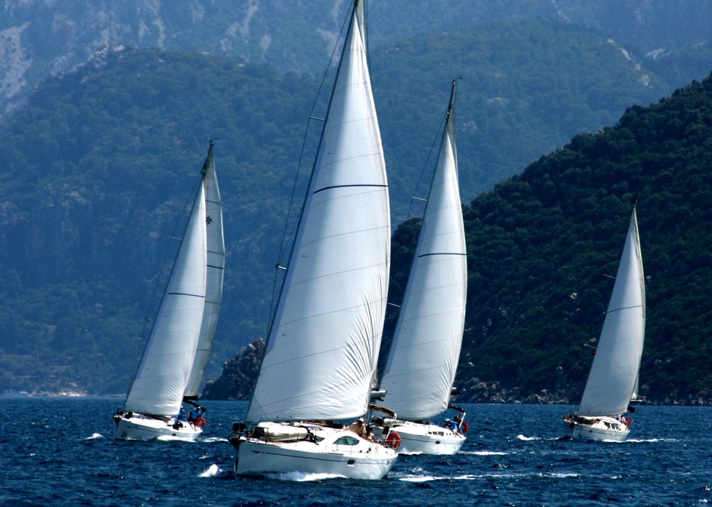 Under way in the Aegean Yacht Rally © Maggie Joyce - Mariner Boating Holidays http://www.marinerboating.com.au